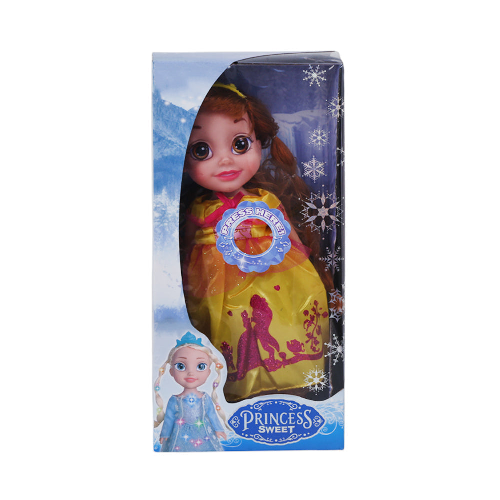 L-84-4 MUSICAL DOLL YELLOW 14INCH