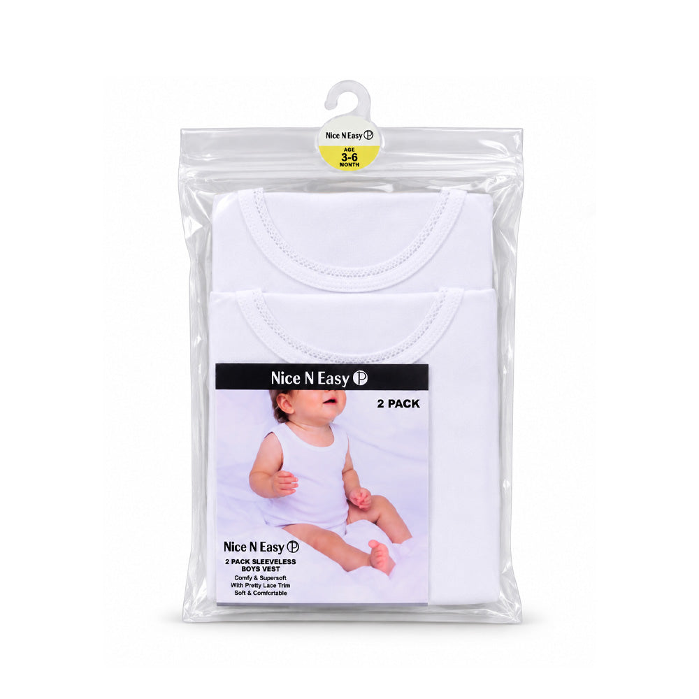 BOYS S/L VEST 2PC PACK NICE & EASY MZS-24 HC009