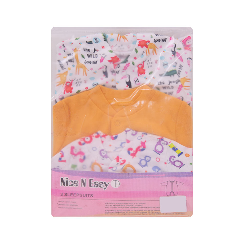 UNISEX L/S 3PC SLEEP SUIT W.SOCKS NICE&EASY MZS-24 T.B 00533