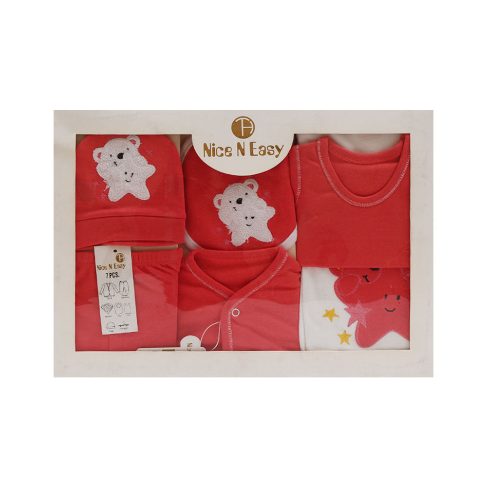 BABY GIFT SET BOX 7PC RED NICE & EASY MZS-24