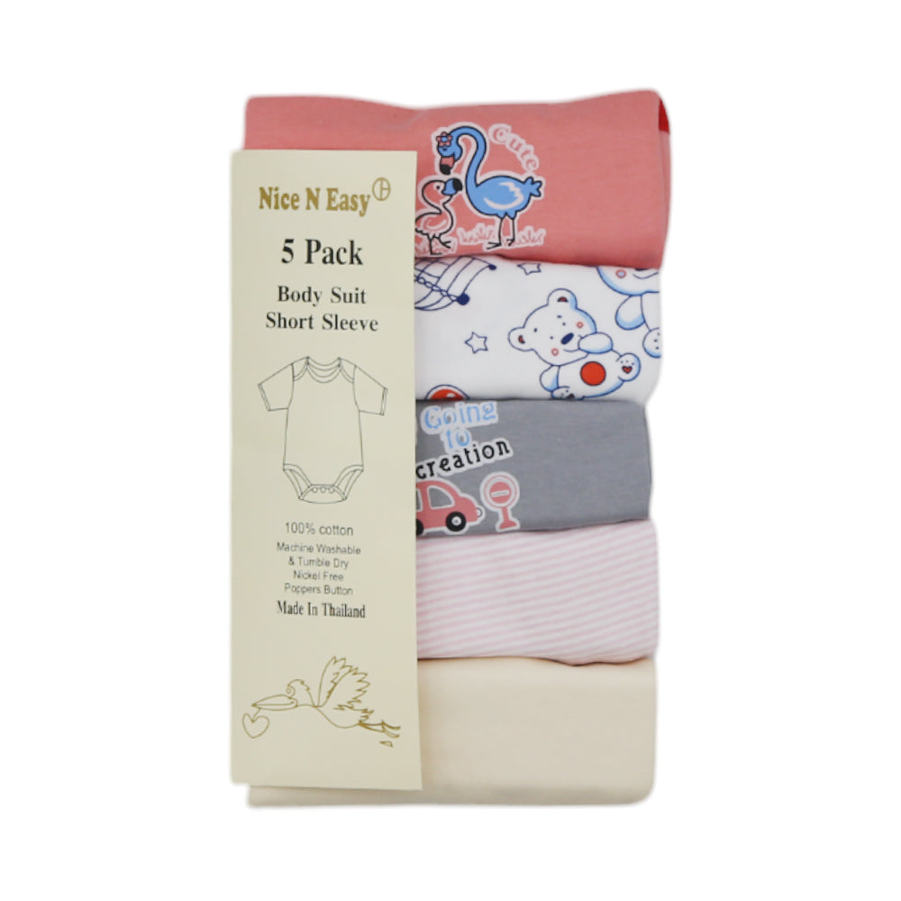 UNISEX H/S BODY SUIT COL 5PC PACK N&E MZS-24 12-18M HC-020