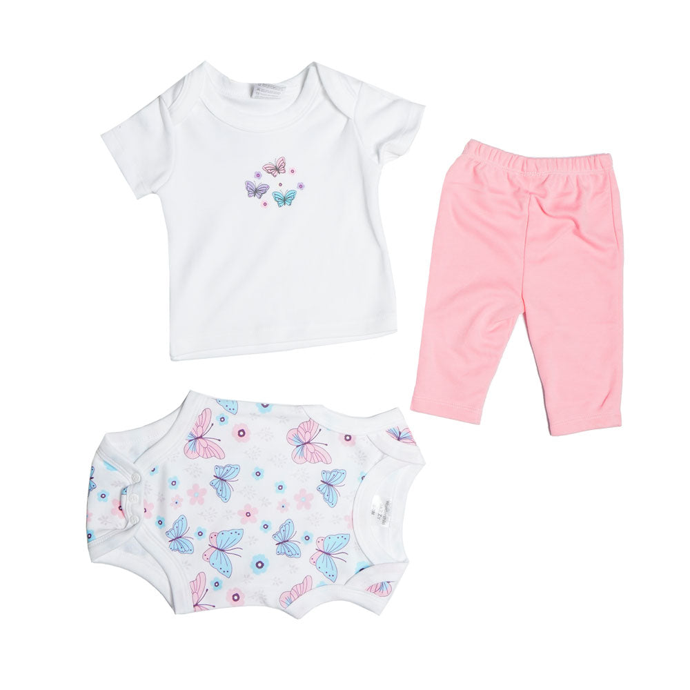 GIRLS S/S 3PC BODY SUIT MZS-24 6-9M THAI