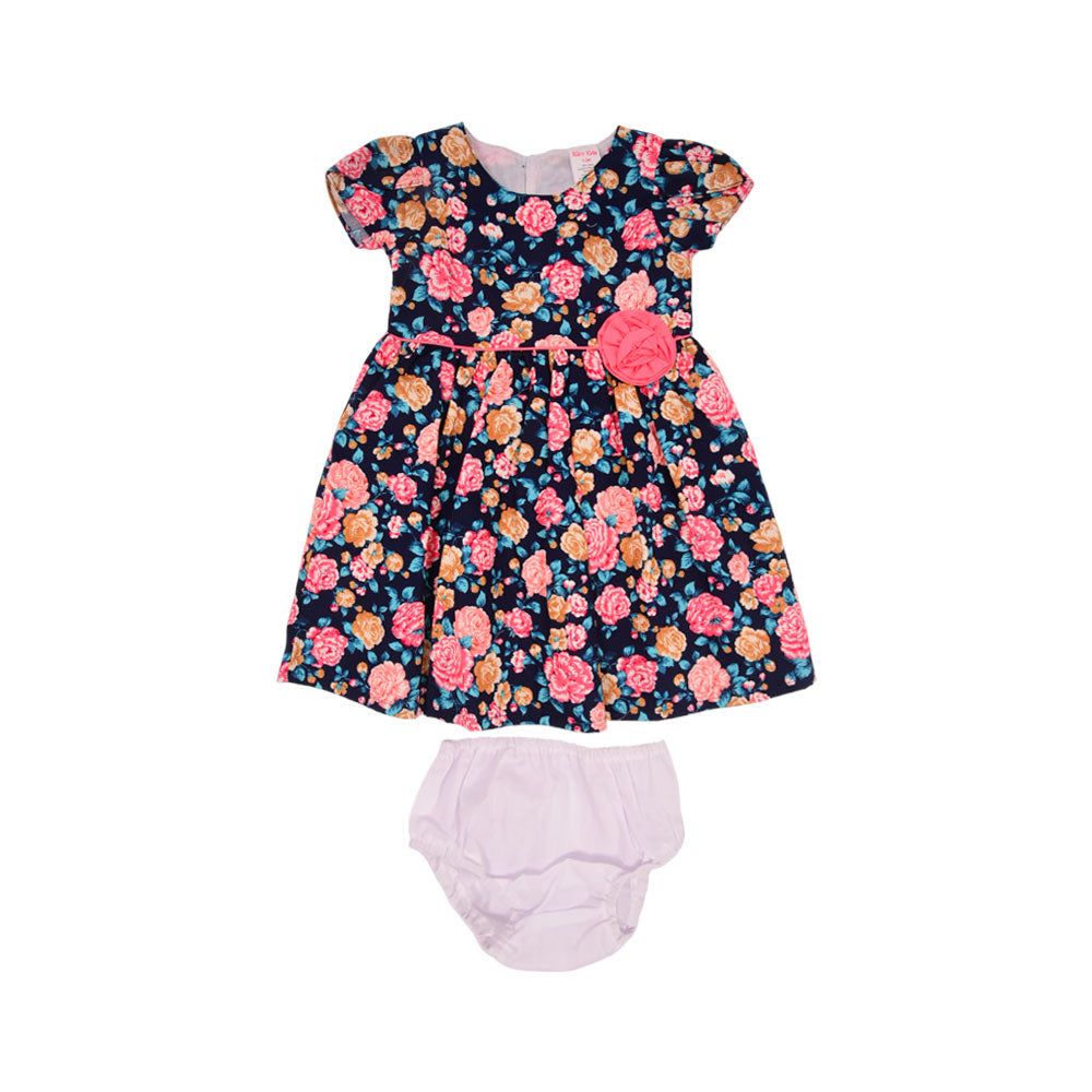 GIRLS CAP SLEEVE 2PC FROCK MZS-24 9-12M THAI 007