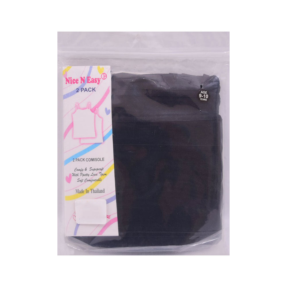 GIRLS CAMISOLE 2PC BLACK N & E MZS-24 9-10 YEAR HC028