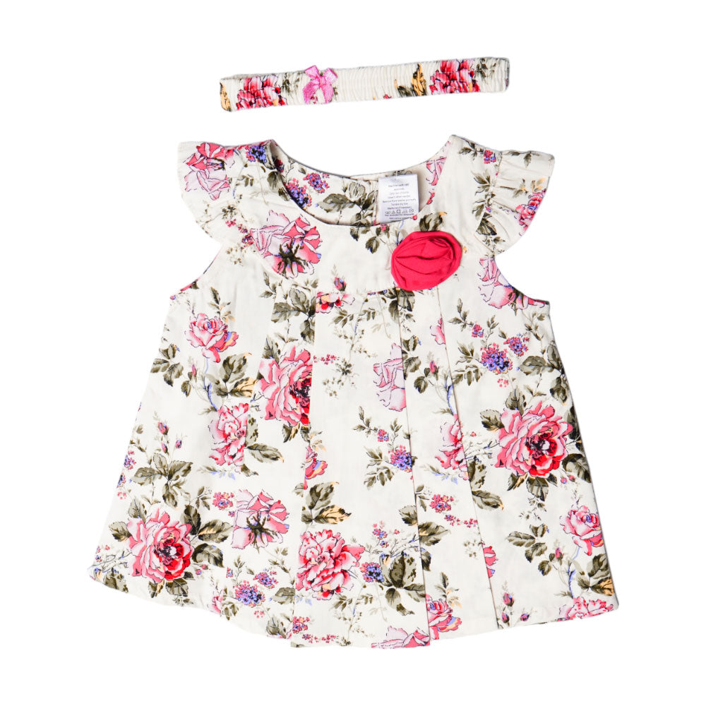 GIRLS CAP SLEEVE 3PC FROCK SET MZS-24 9-12M THAI