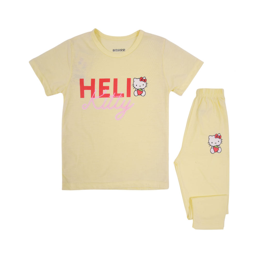 GIRLS S/S 2 PCS SLEEPING SUIT MZS-24 3-4 Y 5684
