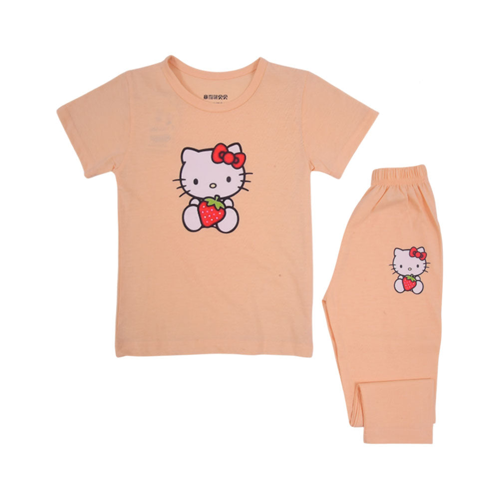 GIRLS S/S 2 PCS SLEEPING SUIT MZS-24 3-4 Y 5687