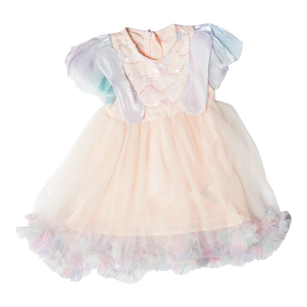 GIRLS CAP SLEEVE FANCY FROCK MZS-24 3-4 YEAR 003
