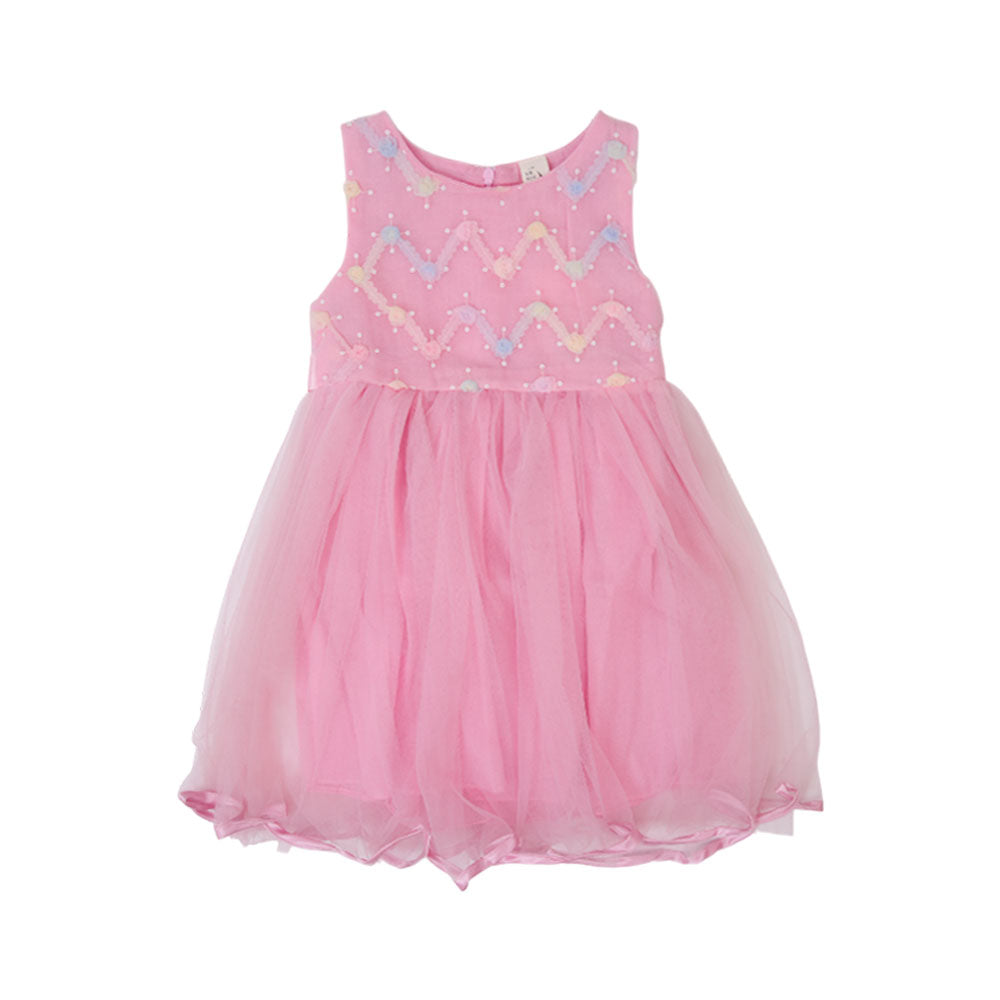 GIRLS S/L FANCY FROCK MZS-24 18-24M 007