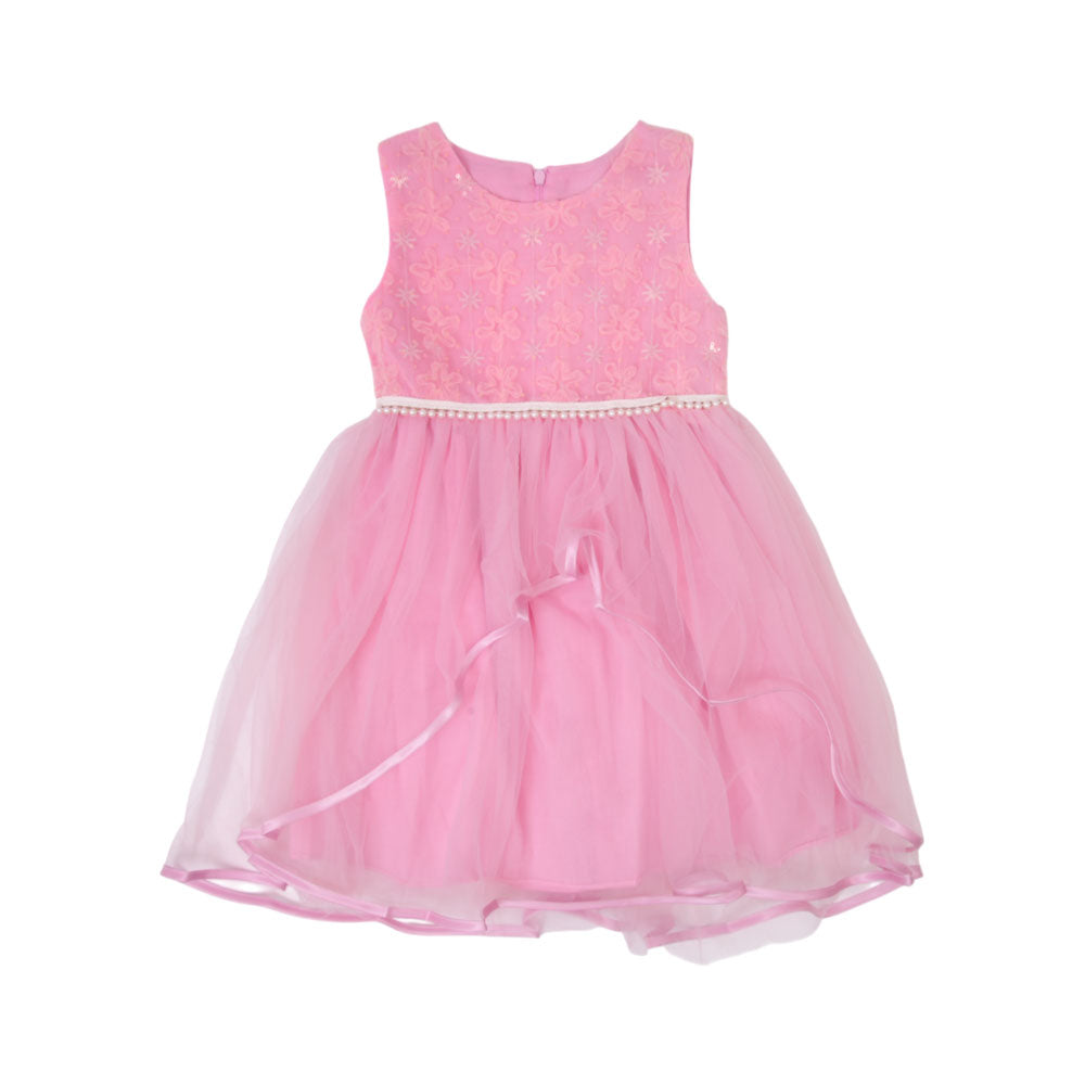 GIRLS S/L FANCY FROCK MZS-24 3-4 YEAR 007