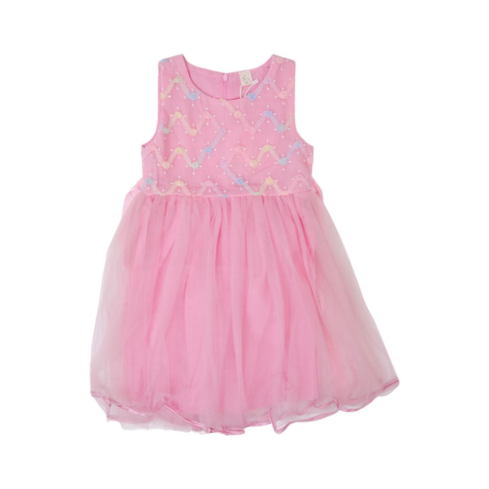 GIRLS S/L FANCY FROCK MZS-24 4-5 YEAR 007