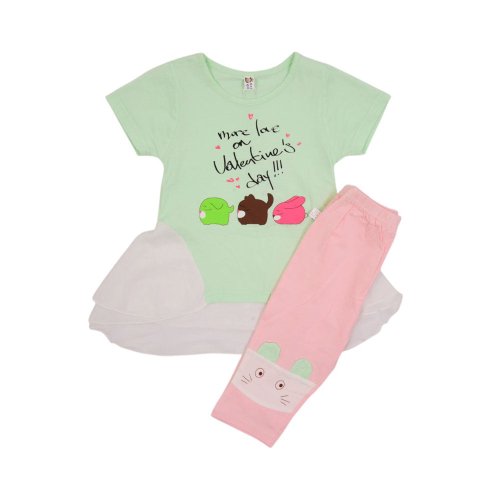 GIRLS S/S 2PC TIGHT SUIT MZS-24 3-4 YEAR 122