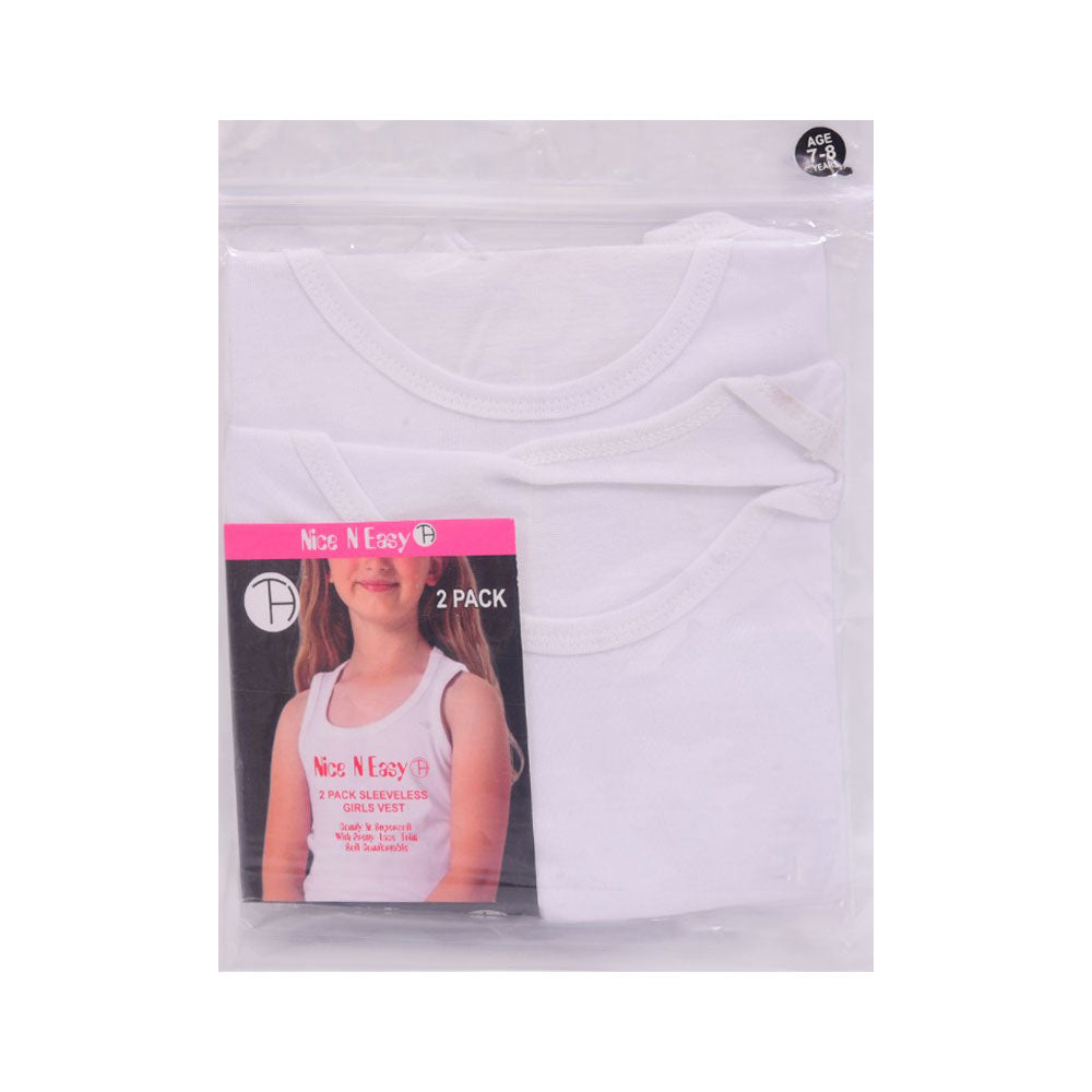 GIRLS S/L 2PC PACK VEST NICE & EASY MZS-24 7-8 YEAR