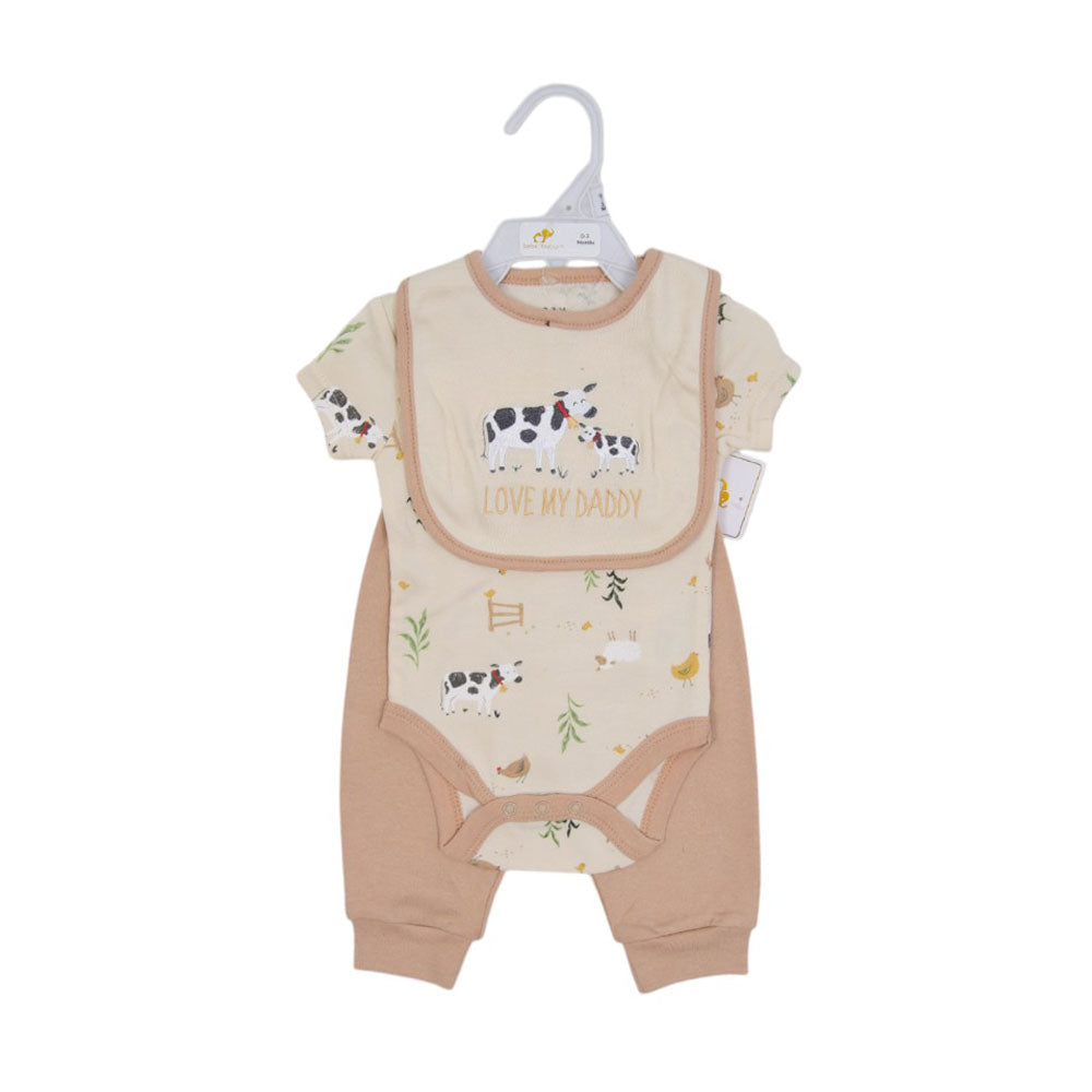 BOYS S/S 3PC BODY SUIT MZS-24 0-3M BP11215