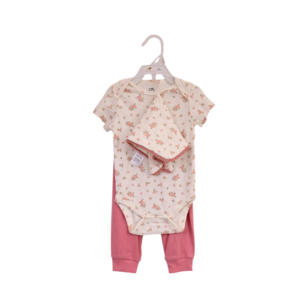 GIRLS S/S 3PC BODY SUIT MZS-24 6-9M BP11216
