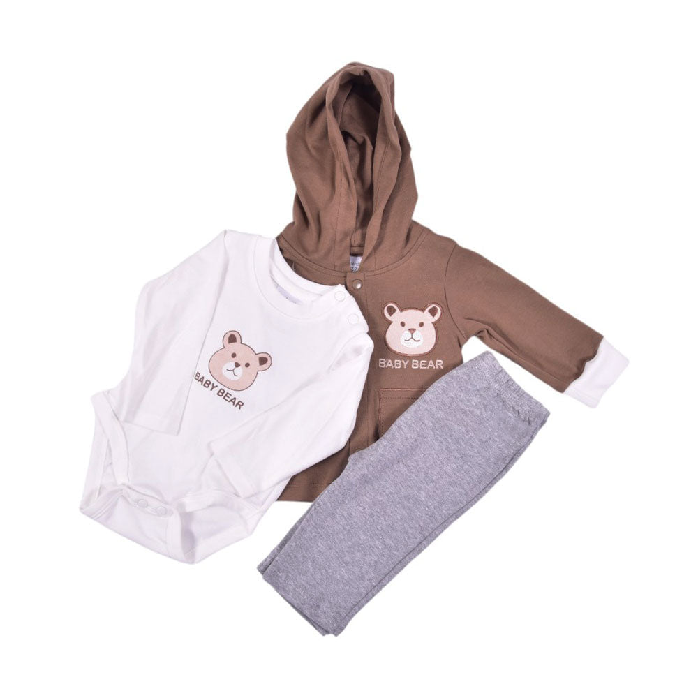 BOYS L/S 3PC PAJAMA SUIT HOODED MZW-24 N.B 239-015 THAI