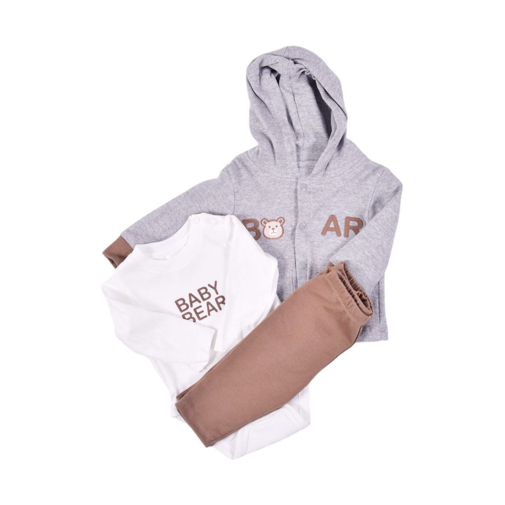 BOYS L/S 3PC PAJAMA SUIT HOODED MZW-24 N.B 239-016 THAI