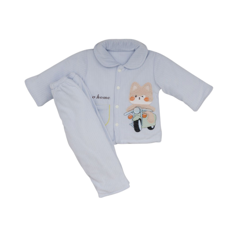 UNISEX L/S 2PC QUILTED PAJAMA SUIT MZW-24 3-6M 26