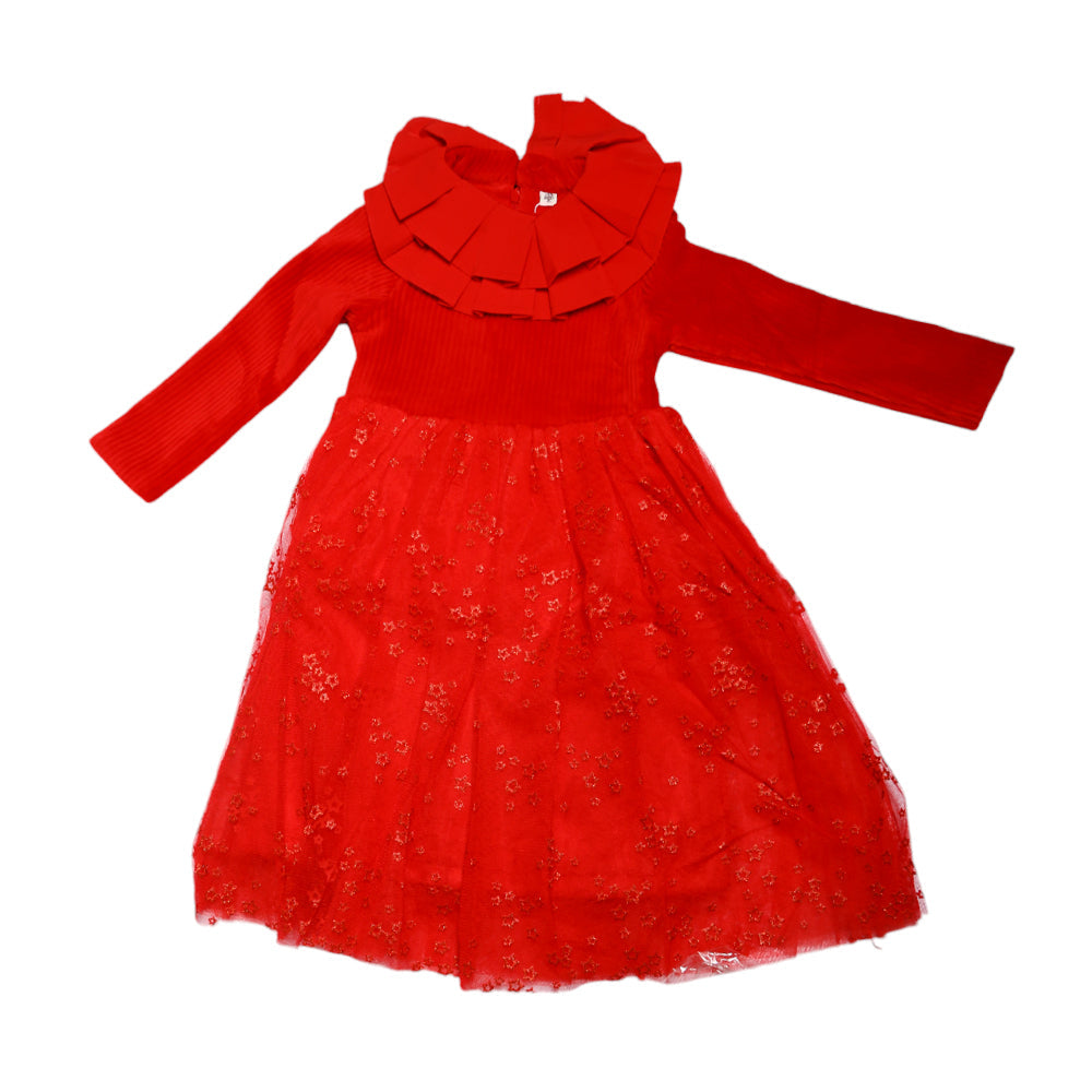 GIRLS L/S FANCY FROCK MZW-24 5-6 YEAR 005