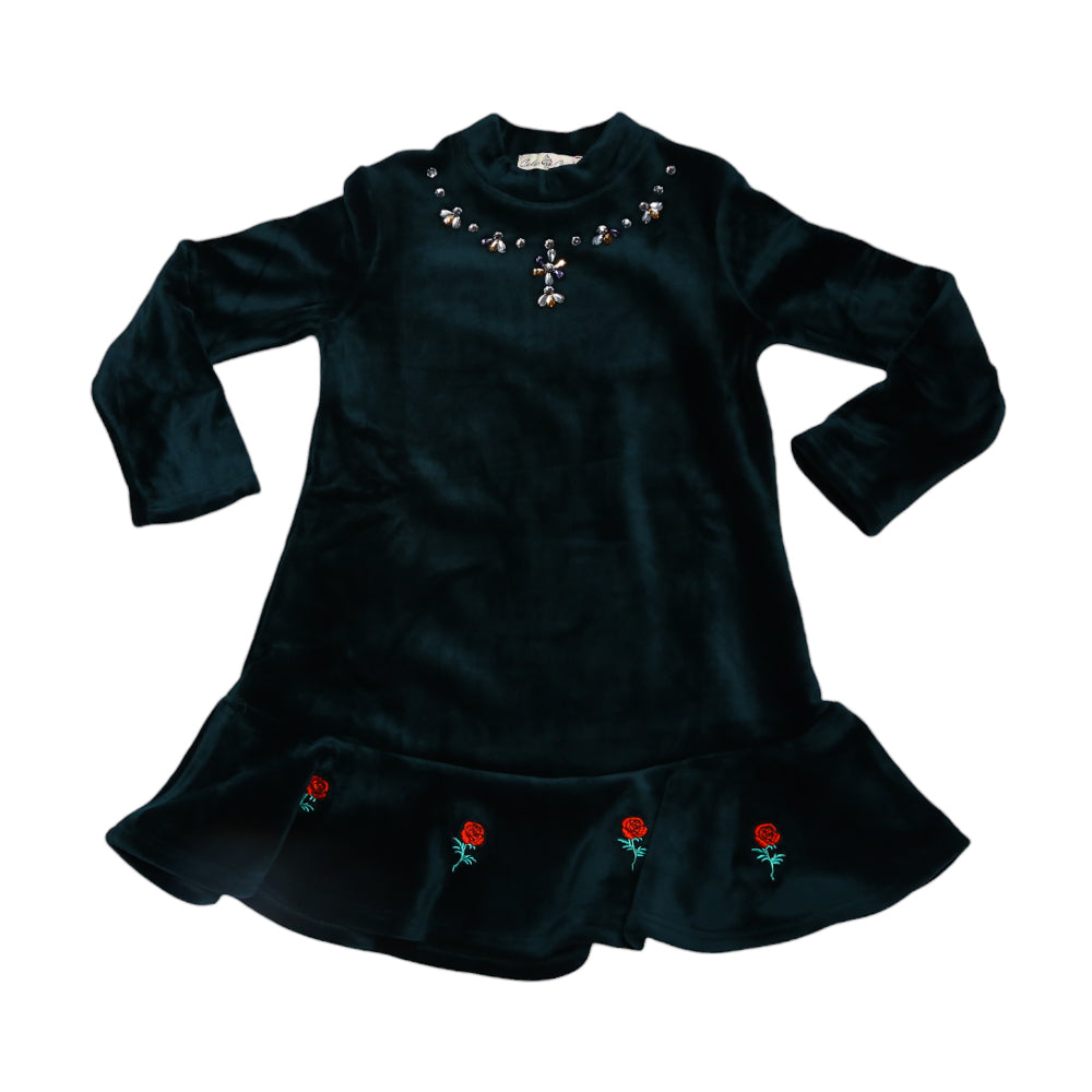 GIRLS L/S BLOUSE VELOUR MZW-24 8-9 YEAR 006