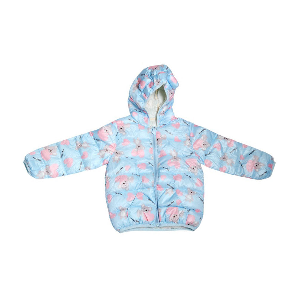 GIRLS L/S PUFFER JACKET HOODED MZW-24 3-4Y 55