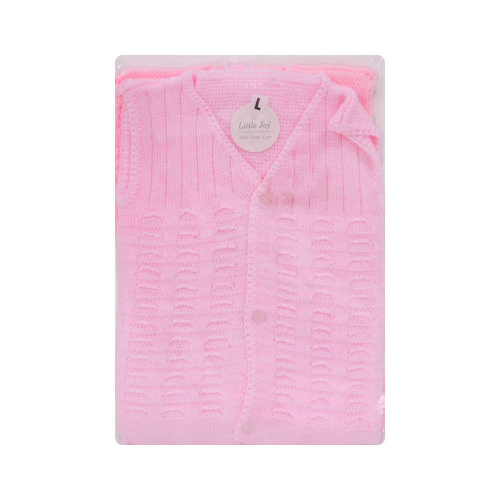 BABY WOOLEN VEST 3PC FRONT OPEN COLORS MZW-24