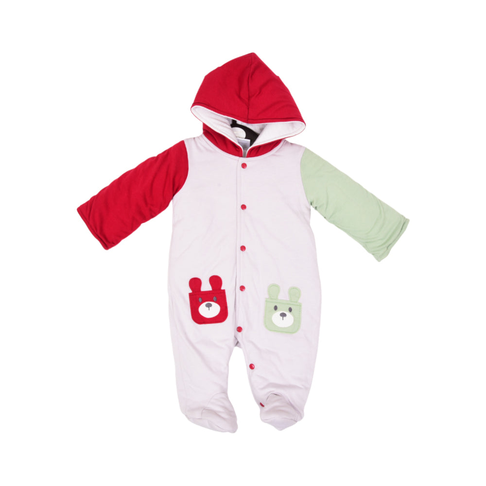 BOYS L/S QUILTED ROMPER HOODED MZW-24 6-9M 241-002