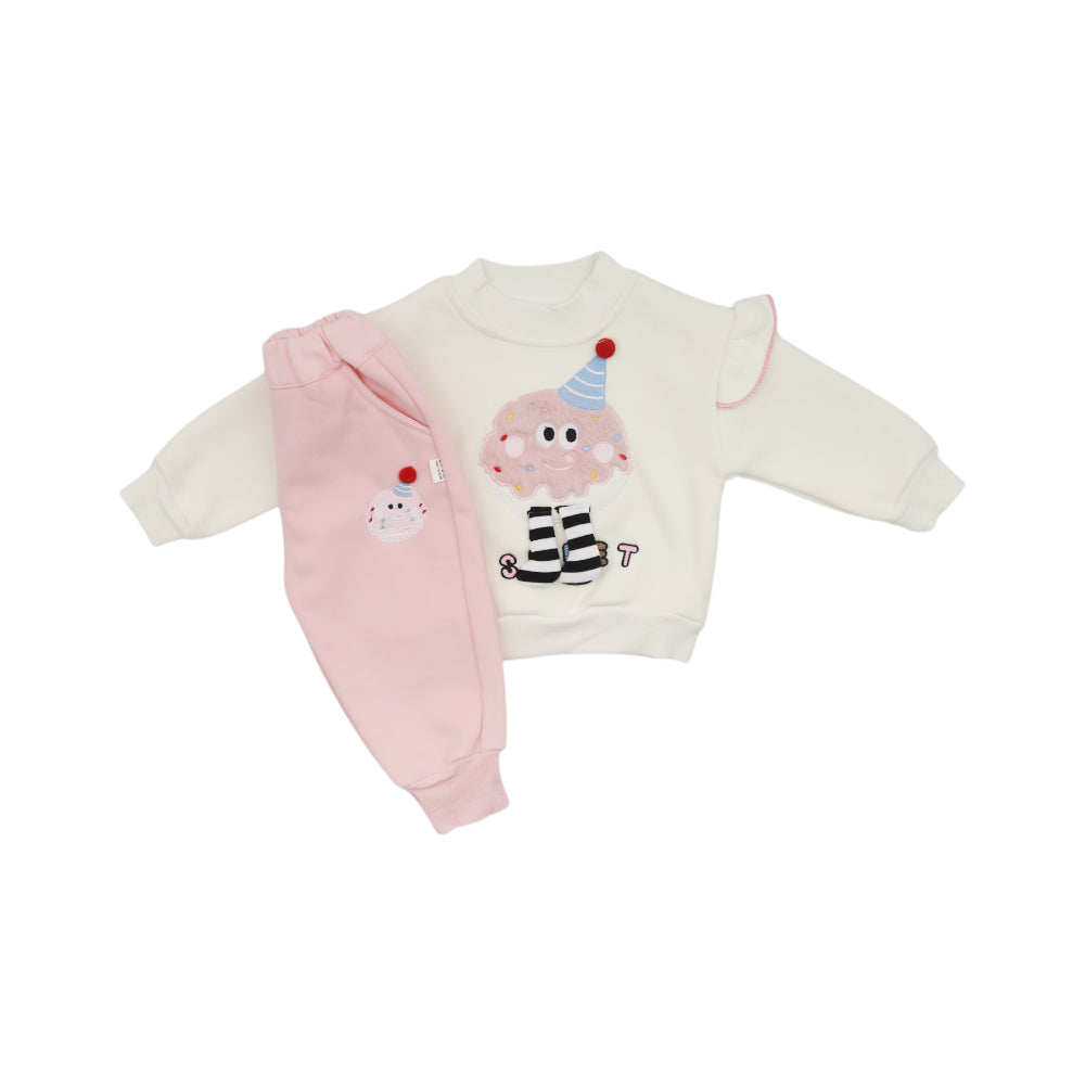 GIRLS L/S 2PC FLEECE PAJAMA SUIT 6-9M MZW-24 112