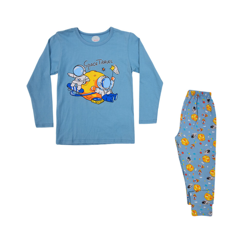 BOYS L/S 2PC SLEEPING SUIT CHR MZW-24 5-6 YEAR N-4
