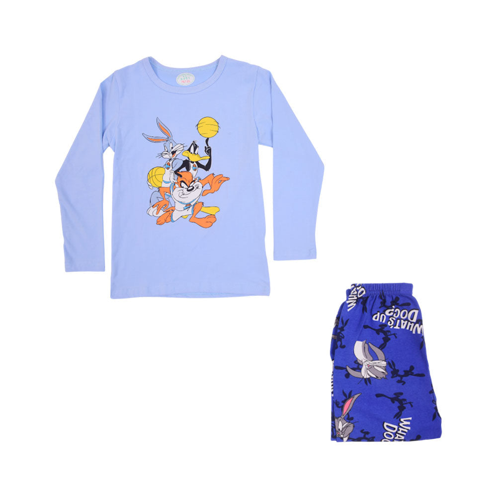BOYS L/S 2PC SLEEPING SUIT CHR MZW-24 3-4 YEAR N-5