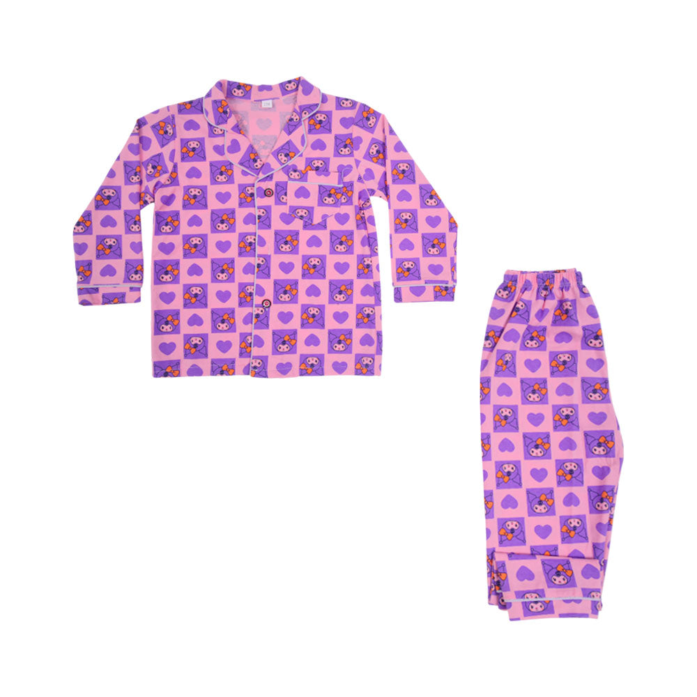 GIRLS L/S 2PC SLEEPING SUIT F/O MZW-24 3-4 YEAR NO17