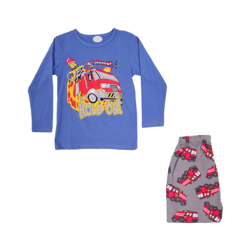 BOYS L/S 2PC SLEEPING SUIT CHR MZW-24 3-4 YEAR N-24