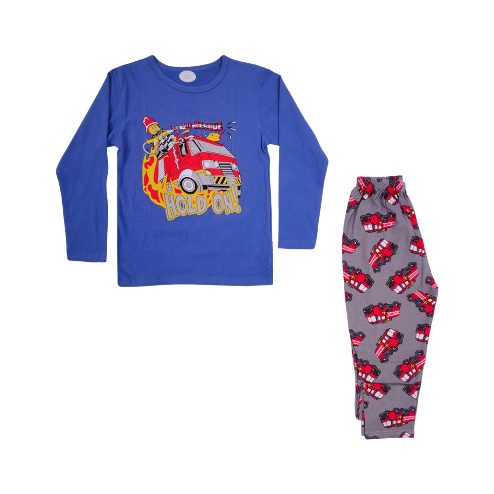 BOYS L/S 2PC SLEEPING SUIT CHR MZW-24 5-6 YEAR N-24