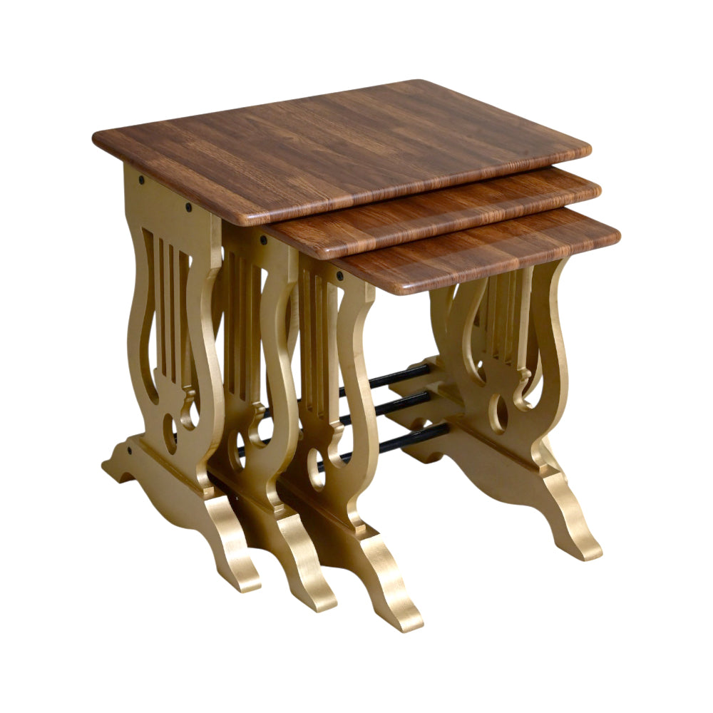 TABLE SET 3PC MAASA GOLDEN