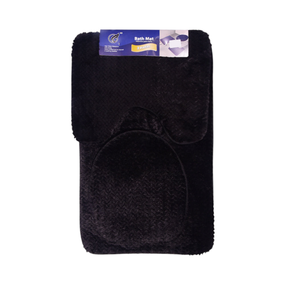 BATH MAT 3PC SET IR BLACK 1030-4
