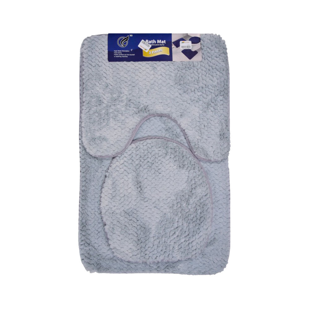 BATH MAT 3PC SET IR GREY 1030-4