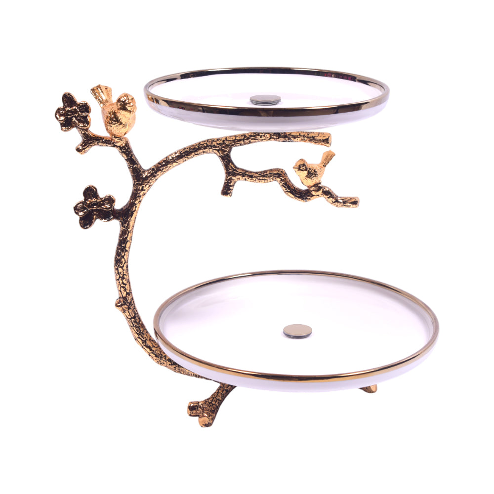 DISH CAKE 2 TIER ORCHID WB-1074