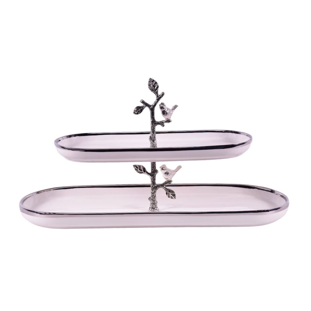 DISH 2 TIER ORCHID WB-1230