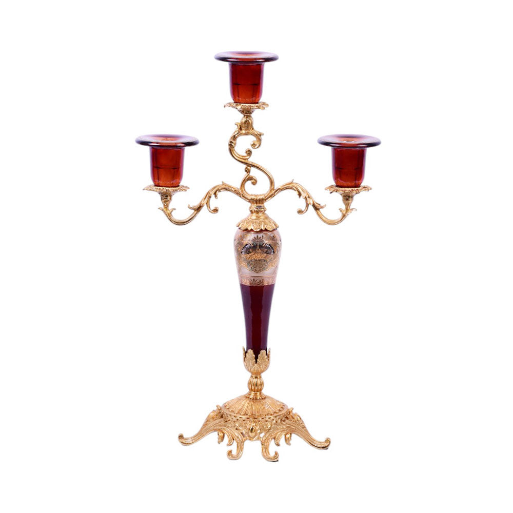 CANDLE STAND CRYSTAL BRASS H-C11-6010 J201B-603