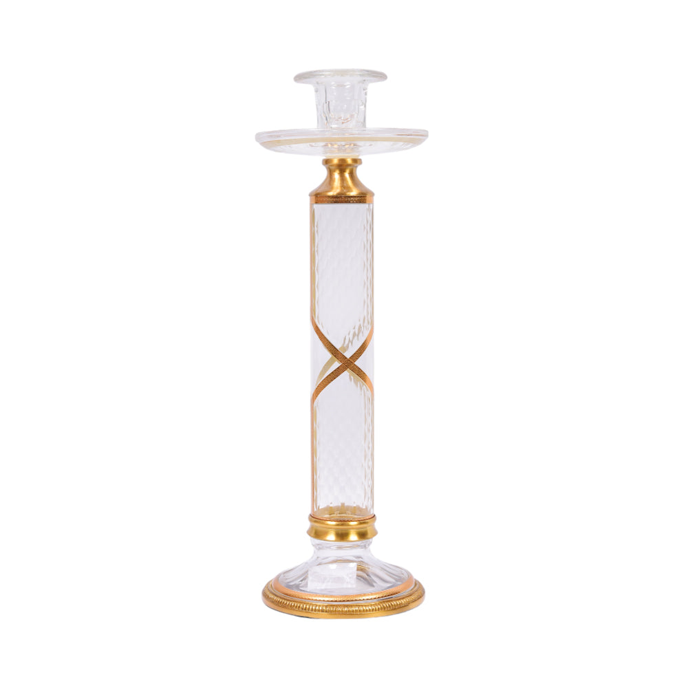 CANDLE STAND CRYSTAL BRASS E9-C6047-1 JSA09-20