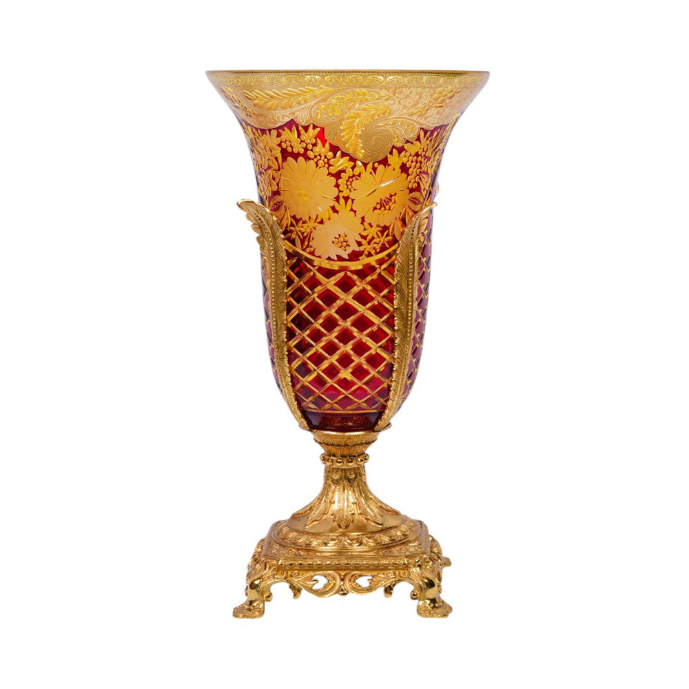 VASE CRYSTAL BRASS IR H-V26-1023 EAC-144A1-C59