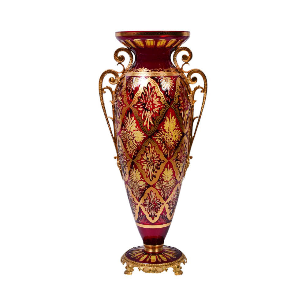 VASE CRYSTAL BRASS IR H-V80-1075 EAC-151B1-C59