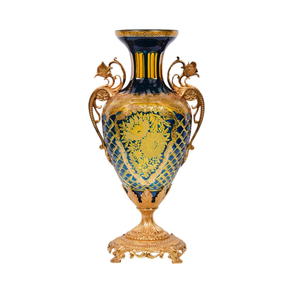 VASE CRYSTAL BRASS IR EV1034-1 EAC-146A1-C58