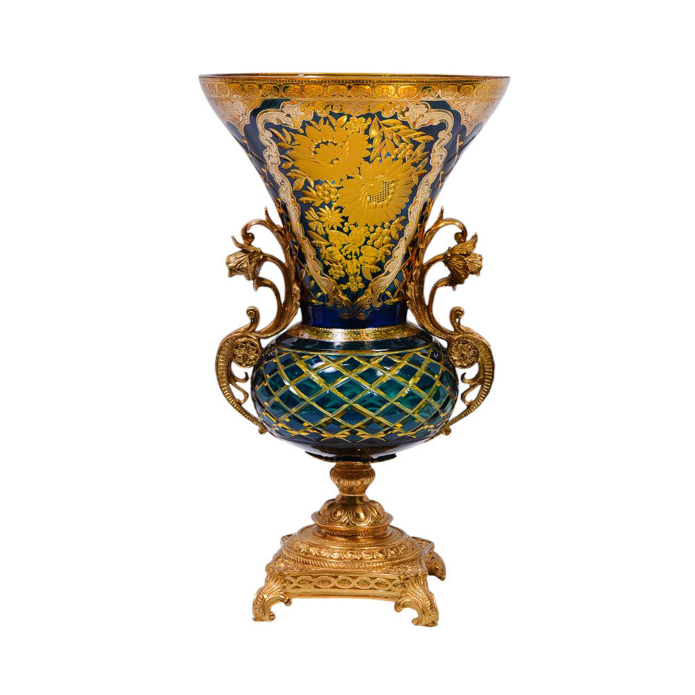 VASE CRYSTAL BRASS IR EV1037-1 EAC-146A1-C58