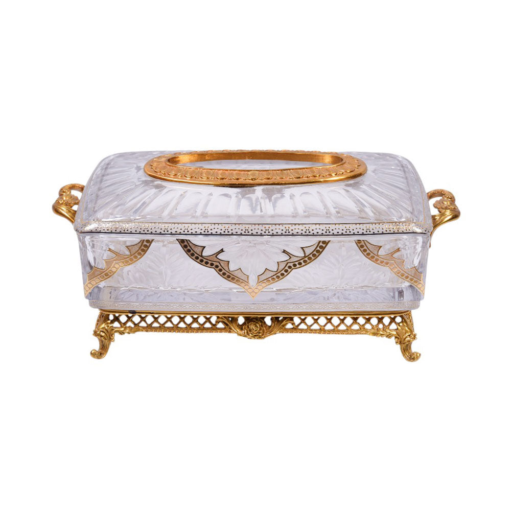 TISSUE BOX CRYSTAL BRASS IR H-C19-6018 EAC-151B1-20