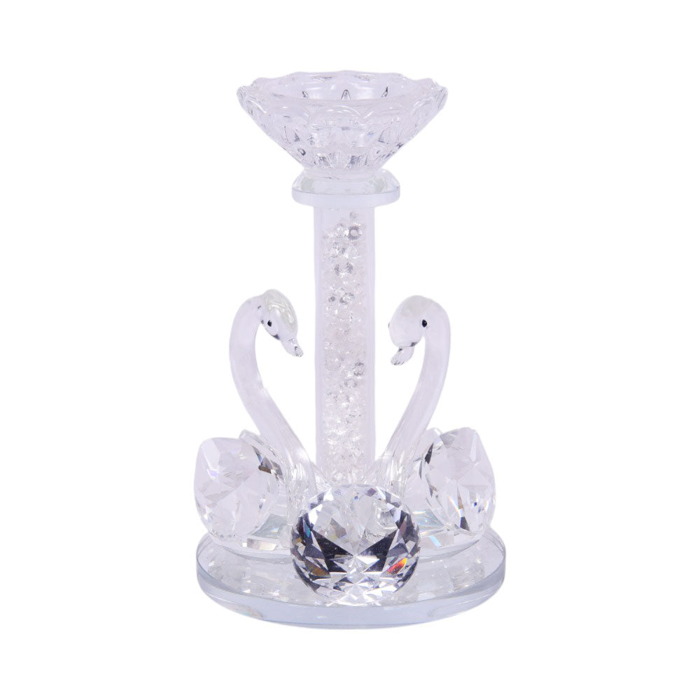 CANDLE STAND CRYSTAL SWAN 3674-C20