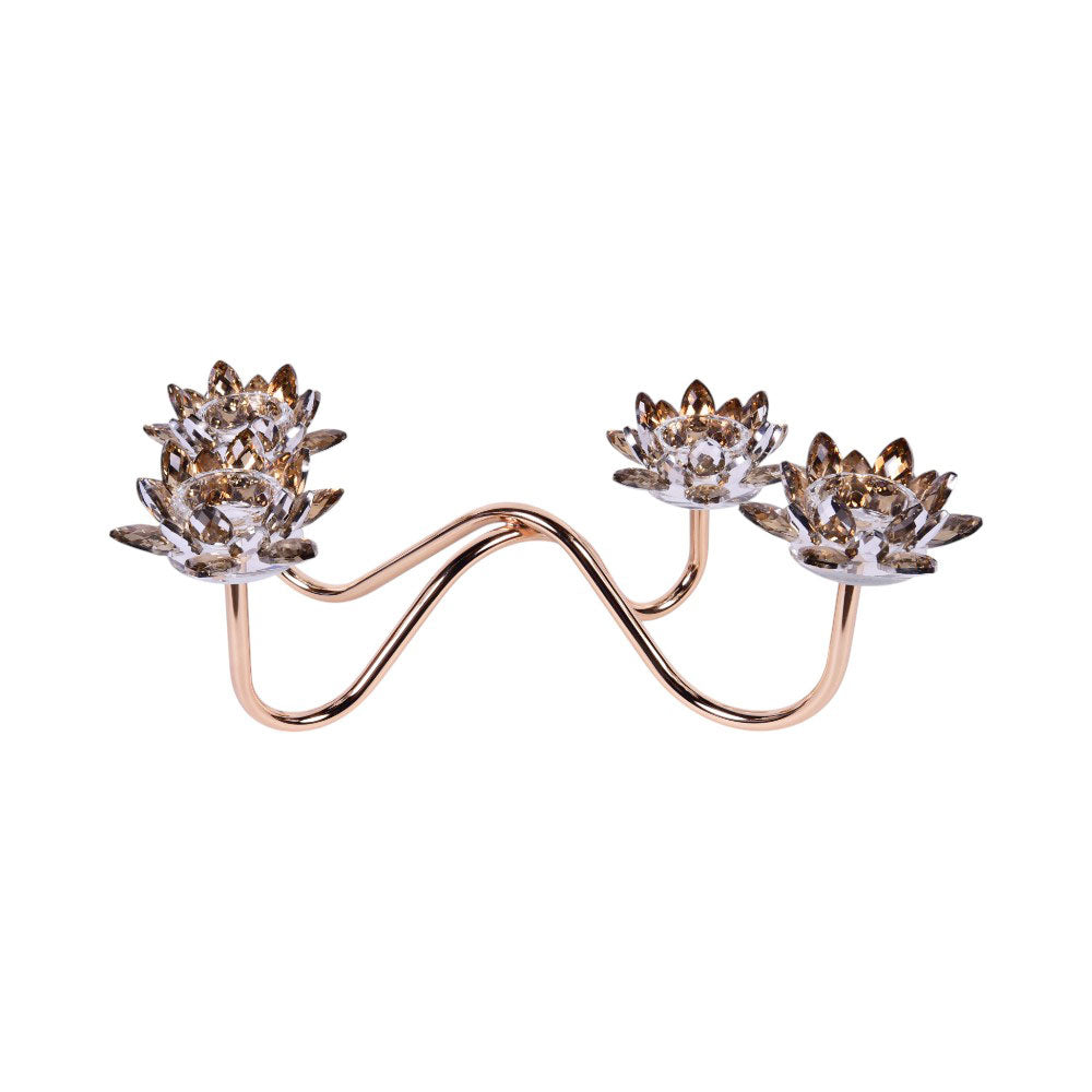 CANDLE STAND CRYSTAL FLOWER CH8203