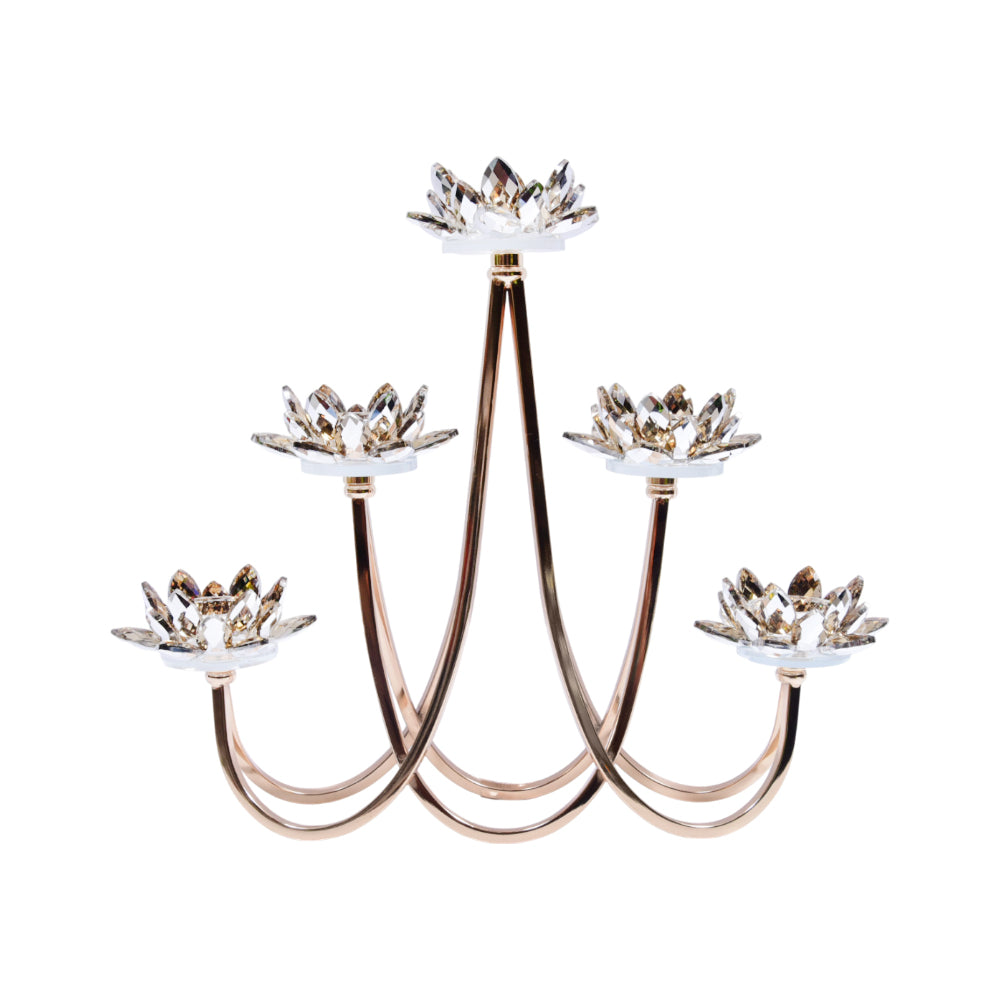CANDLE STAND CRYSTAL FLOWER 8551