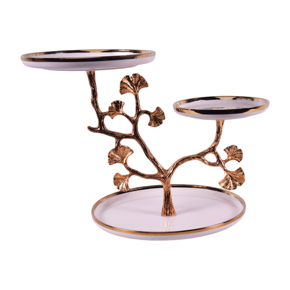 DISH 3 TIER ORCHID WB-1365