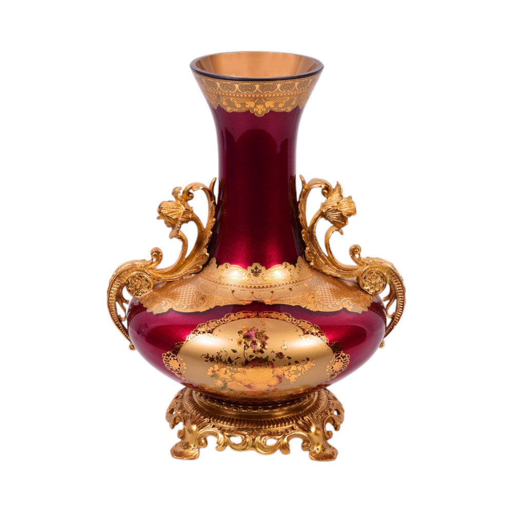 VASE CRYSTAL BRASS IR EV1036-1 PA133-1-C72